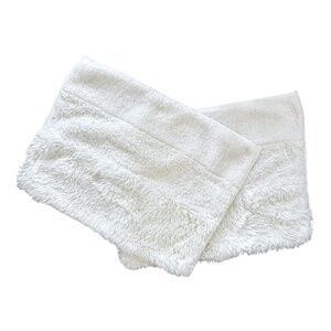 UGG Womens 2 Standard Pillow Sham Covers White Faux Fur Rectangle Solid Textured